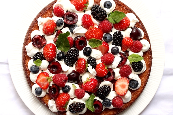 Gâteau Photo avec décor aux fruits