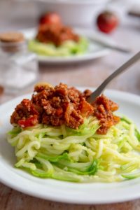 Spaghetti De Courgettes à La Bolognaise, Sauce Tomate